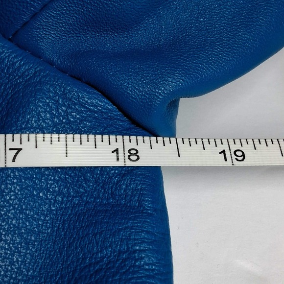 Pendleton Blue Leather Jacket‎ Mandarin Collar Zip Front Size Small READ - Picture 5 of 8